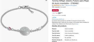 Pulsera de acero inox marca Tommy Hilfiger Jewelry 2780460 por 28,99€
