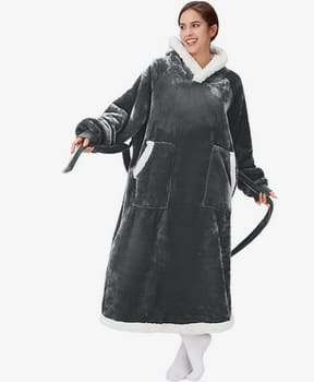 JULY'SONG Sudadera con capucha manta de forro polar ponible con cinturón por 13,49€