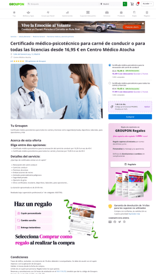 Certificado psicotécnico para el carné de conducir por 11,87€ con Groupon