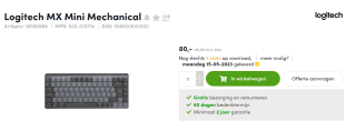 Logitech Master Series MX Mechanical Mini - Toetsenbord voor €96,80 bij Aces Direct