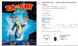 Tom & Jerry - Prestige collection 8 DVD's voor €17 bij Amazon