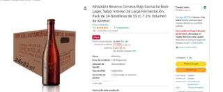 Pack x24 Alhambra Reserva Cerveza Roja Garnacha Bock Lager 33cl por 25.70€