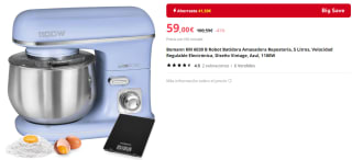 Bomann KM 6030 B Robot Batidora Amasadora 1100W por 59€