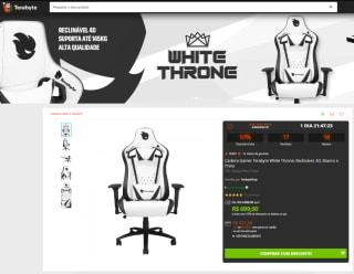 Cadeira Gamer da Terabyte, modelo White Throne Reclinável - R$ 699