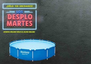 Bestway Piscina Steel Pro 366 x 84cm, de gran capacidad con revestimiento DuraPlus por 89,99€
