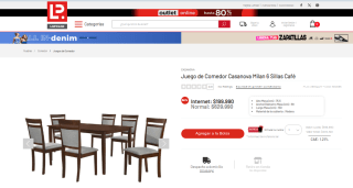 Juego de comedor Casanova Milan con 6 sillas por $199.990