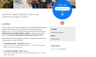 Viaja a Francia en tren de alta velocidad desde 39€/49€