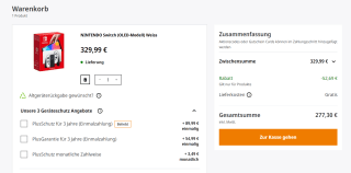 Nintendo Switch (OLED) Wit voor €277,30 bij Saturn Duitsland