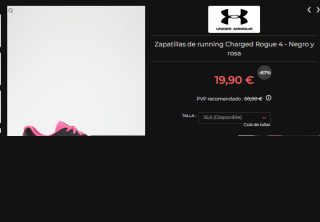 Rebajas hasta 75% + 10€ EXTRA Under Armour ropa y calzado desde solo 9,90€