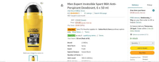 Men Expert Invincible Anti-Perspirant Deodorant for only £9