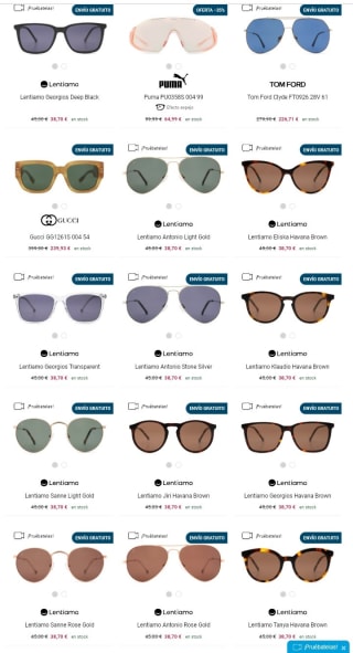 Hasta un 55% de Descuento en Gafas de sol de Lentiamo.