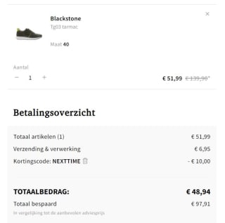 Blackstone sneakers voor €41,99 dmv code bij Otrium