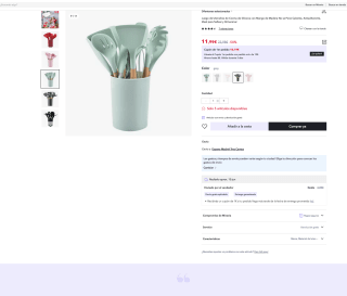 Juego 12 Utensilios de silicona mango madera por solo 11,99€ (Nuevos usuarios por 4,79€)