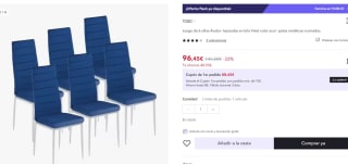Pack 6 Sillas AVATAR X con patas metálicas cromadas.por 96,45€ (Cuenta Nueva 84.45€)
