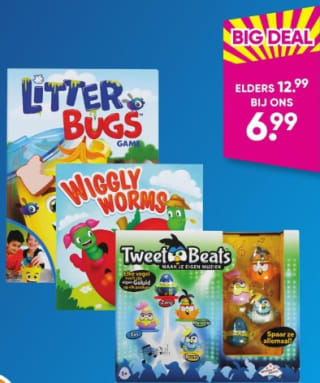 Diverse kinderspellen voor €6,99 bij Big Bazar
