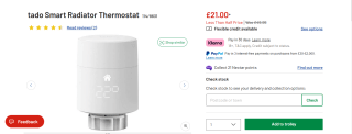 tado Smart Radiator Thermostat - Only £2