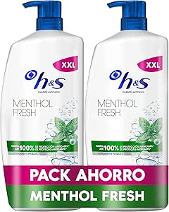 H&S Menthol Fresh Champú Anticaspa 2x1000ml con Dispensador por 17,38€