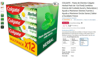 Colgate Pasta de Dientes Colgate Herbal Pack de 12x75ml por 13,97€