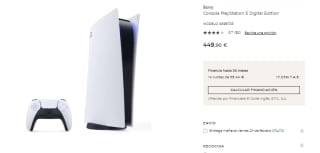 Consola PlayStation 5 Digital Edition por 449,99€