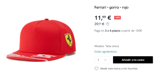 Gorra escuderia Ferrari por 11.99€