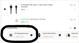 Xiaomi Auriculares Redmi Buds 6 Play + Mi Braided USB Type-C Cable por solo 1,98€