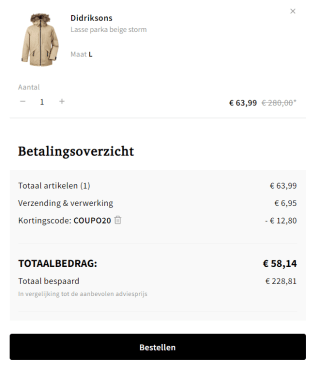 Didriksons - Lasse Parka Beige voor €51,19 dmv code bij Otrium