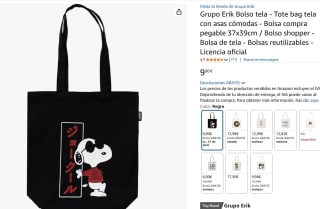 Bolsa de tela Snoopy marca Grupo Erik por 9,90€