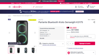 Parlante Kioto Senseigth K3175 Bluetooth por $8.990