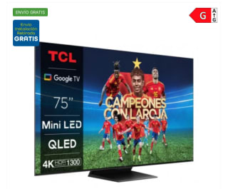Televisor Mini LED - TCL 75C805, 75 pulgadas, 4K QLED +, Google TV por 948€