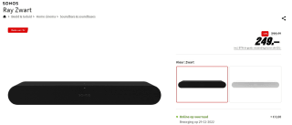 Sonos Ray Zwart - Soundbar voor €249 bij de MediaMarkt