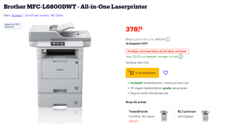Brother MFC-L6800DWT - All-in-One Laserprinter voor €378,31 bij Bol