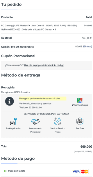 PC Gamingg RTX 4060 i5 12400f 1TB 6000 MH/z 32GB 650W Gold por 669€