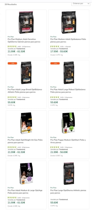 -10% de Descuento Purina Pro Plan piensos de 14Kg.