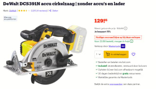 DeWALT DCS391N Accu Cirkelzaag 165mm 18V XR Basic Body voor €129,95 bij Bol.com
