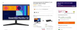 Monitor Samsung Essential S27C330GAU 27" LCD IPS FullHD 100Hz por 129€