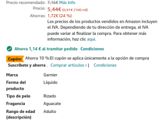 Garnier Original Remedies 600 ml Aceite de Aguacate y Karité por 3,63€