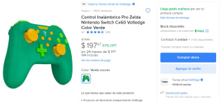 Control Pro Zelda Cx60 Voltedge por $198 en Mercado Libre