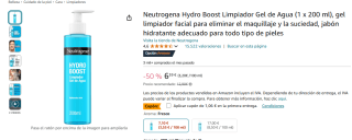 Neutrogena Hydro Boost Limpiador Gel de Agua 200ml por 5,33€
