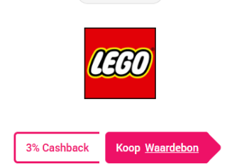 3% korting op Lego Cadeaukaarten via CashbackXL