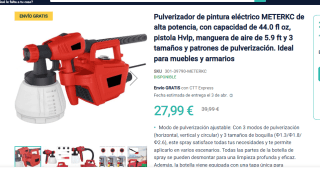 Pulverizador de pintura eléctrico METERKC por 27.99€