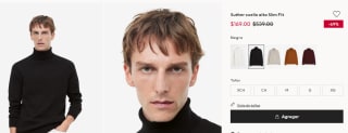 Suéter Cuello Alto Slim Fit por $169 en H&M