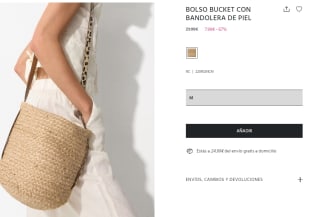 Bolso Bucket con bandolera de Piel por 7.99€