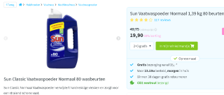 Sun vaatwaspoeder 6,95 kg voor €19,90 bij Plein