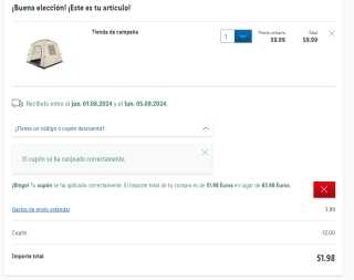 Tienda de campaña para 6 personas por 47,99€