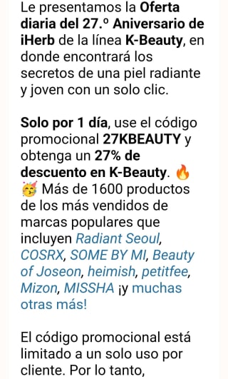 -27% de descuento en K-Beauty