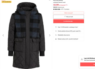 Me & My Monkey meisjes winterjas Naomi voor €26,39 bij Wehkamp