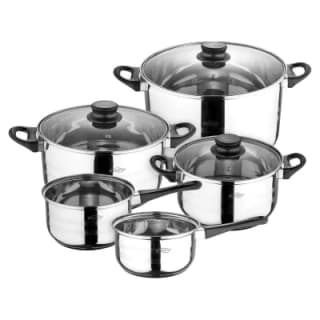 Batería de cocina de 8 piezas (2 Cazos + 2 ollas + 1 cacerola + 3 tapas) SAN IGNACIO Toledo por 23.99€