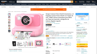 Hangrui Cámara Fotos Infantil Instantánea por 24,99€