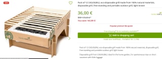 12 stuks Wegwerpbarbecue CASUS voor €36 bij Outlet46