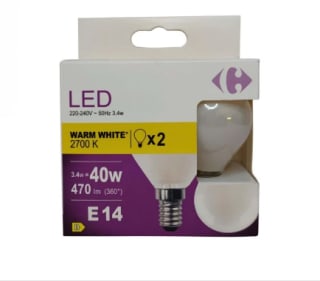 Ampoule LED E14 Sphérique Blanc-chaud à 7,99€